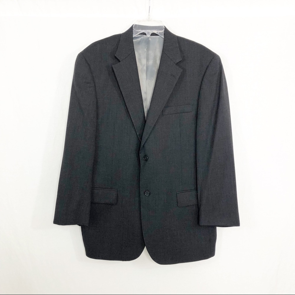Andrew Fezza Worsted Wool Suit Blazer Sports Coat, Size 42R, Charcoal
